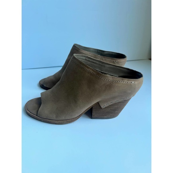 Dolce Vita Open Toe‎ Tan Suede Heeled Mule Womens 8.5 - Picture 1 of 6
